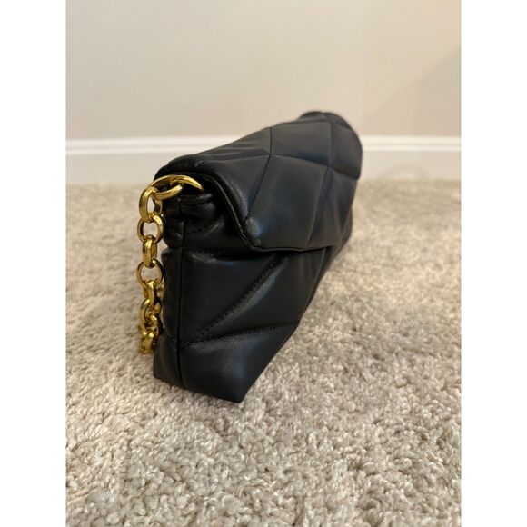 Mango Quilted Shoulder Bag – Black with Gold Chain - Picture 4 of 4